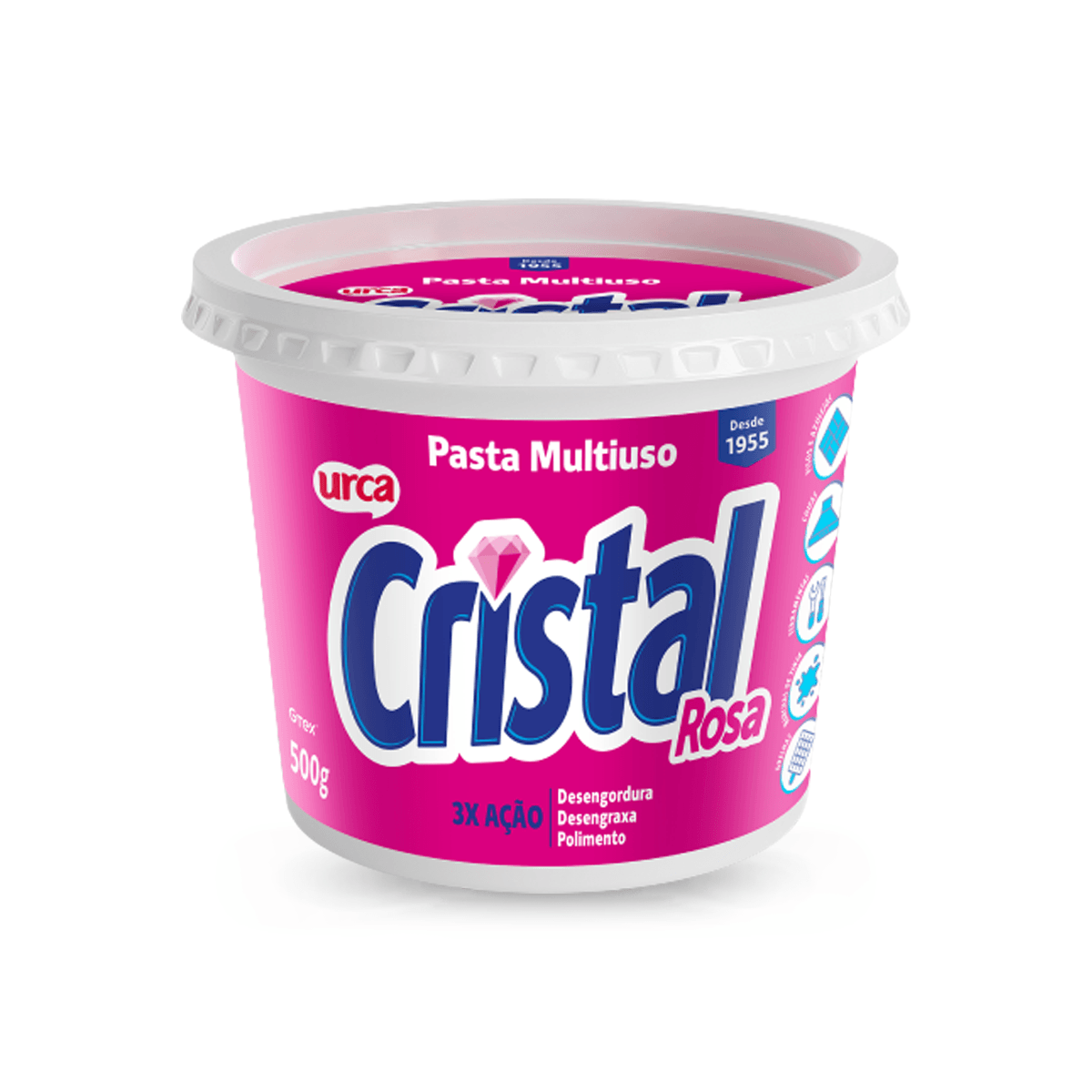 Sabão em Pasta Rosa 500g Cristal